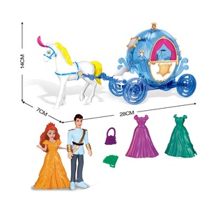 Juguete de carro de caballos de Príncipe y princesa de Venta caliente con luz y música juguetes de carro de plástico para niñas - Product Image 1