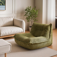 Fauteuil inclinable moderne et minimaliste, polyvalent, style chenille, une place, revêtement en velours côtelé, écologique, durable pour les petits espaces