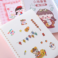 Livre de collection d'autocollants en papier réutilisables, réversibles et personnalisables, sans adhésif, pour carnet décoratif, avec feuilles de support détachables
