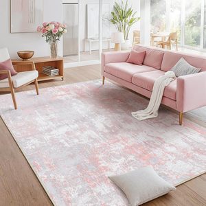 Tappeti Moderni Astratti Lavabili 5'x7' Antiscivolo Morbidi per Soggiorno Grande Formato Ingresso <span class=keywords><strong>Camera</strong></span> da Letto Asilo Nido Arredamento Casa <span class=keywords><strong>Rosa</strong></span> - Product Image 2