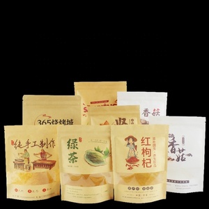 Túi bao bì dày với cửa sổ rõ ràng giấy kraft Dây kéo tự hỗ trợ túi đóng gói tái sử dụng - Product Image 3