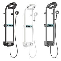 Colonne de douche thermostatique à effet pluie de luxe LED affichage numérique panneau de salle de bain cuivre poli doux/Massage/Jet Spray pour hôtels