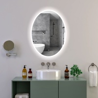 BATHNOLOGIE Douche anti-buée à led personnalisée miroir de bain ovale intelligent numérique avec écran tactile