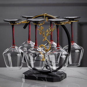 Support à Verres à Vin de Luxe avec Accents en Laiton, Capacité 5-9 Verres, Présentoir de Rangement Domestique, Style Simple, Cadre en Fil de Fer - Product Image 4