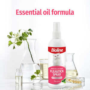 Bioline <span class=keywords><strong>Spray</strong></span> anti-parasites pour chats, à base d'extraits végétaux, contre les puces et les tiques, pour le corps des animaux et les intérieurs - Product Image 3