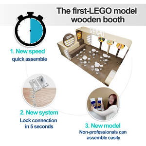 מהיר הרכבה התערוכה דוכן פרסום שמיש מחדש תצוגת פרסומת לעמוד מותג מודולרי מותאם אישית מסחרי עץ תצוגה לעמוד עבור יריד מזון - Product Image 4