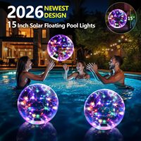 Lampe flottante gonflable à LED solaire à changement de couleur, en PVC, étanche, portable et légère pour l'extérieur