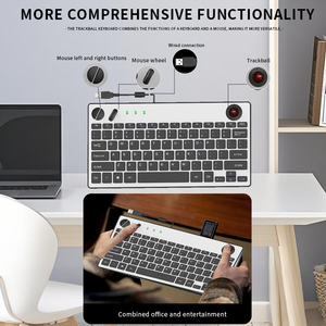JOMAA Wired Ergonomic Trackball Keyboard with Scroll <b>Wheel</b> Plug and Play Trackball Keyboard for Computer Desktop/<b>PC</b> - Product Image 5