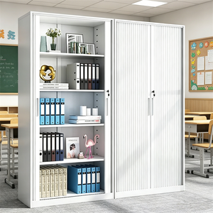 Armoire de bureau en acier à porte coulissante, avec serrure antivol, style minimaliste moderne, mobilier commercial - Product Image 6