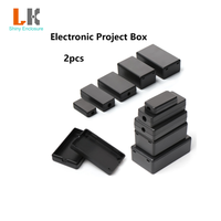 Boîtier de projet électronique noir en plastique ABS pour fournitures électroniques, boîtier d'instrument DIY