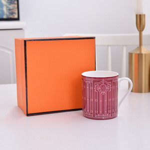 European-Style Light Luxury Bone China <b>Mug</b> Gift <b>Box</b> Vintage Geometric Pattern Coffee Cup And Water Cup Wholesale - Product Image 2