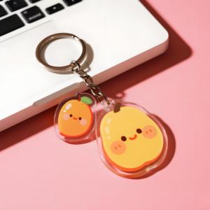 Factory Custom Fruit Orange <strong>Strawberry</strong> Acrylic Keychain Transparent Plastic Key Ring For Gifts - Product Image 2