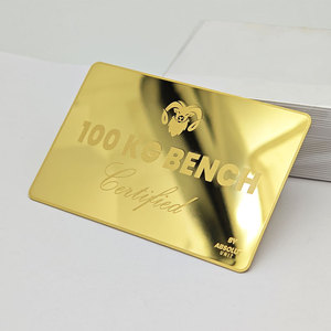 Thẻ thành viên Thẻ quà tặng sang trọng khắc laser Vàng chải gương thủ công thép không gỉ thẻ kinh doanh kim loại - Product Image 1