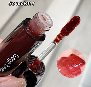 Gloss à lèvres rose pêche, miroir noir, brillant à lèvres transparent, imperméable, anti-adhésif, rouge à lèvres liquide rouge, teinte à lèvres nude, maquillage - Product Image 4
