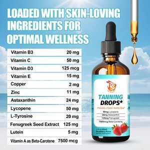 Best Selling <b>Tanning</b> Liquid Drops Hydrates and Boosts Shin Elasticity with Vitamin A Strawberry Flavor - Product Image 6