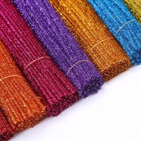 Lot de 100 pièces de brossettes en chenille pailletées, nouvelles brossettes décoratives pour fleurs et loisirs créatifs