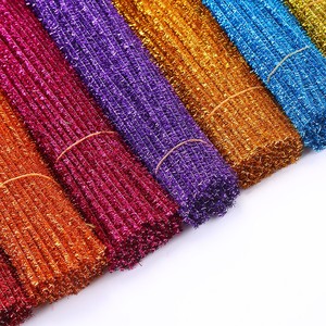 Lot de 100 pièces de brossettes en chenille pailletées, nouvelles brossettes <span class=keywords><strong>d</strong></span>écoratives pour fleurs et loisirs créatifs - Product Image 6