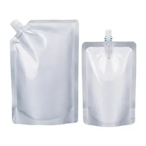 Pochette à bec de détergent matériau d'emballage avec bec de paille intérieur pochette debout sac en plastique en aluminium
