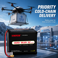 VIWIPOW Penjualan Terlaris Baterai Drone Semi Solid Kapasitas Tinggi 66.6V 18S 40000mAh 3C Isi Ulang untuk FPV