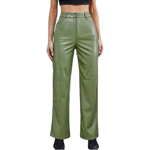 <span class=keywords><strong>Pantaloni</strong></span> HANO in <span class=keywords><strong>Ecopelle</strong></span> di Alta Qualità per Donna, Traspiranti, Tinta Unita, con Tasche, Vita Alta, Gamba Larga, Leggings Aderenti - Product Image 3