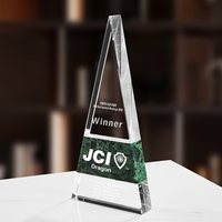 Trophée en marbre au design créatif et innovant, trophée en cristal et marbre pour certificat d'honneur, prix de charité