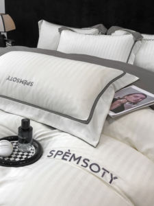 Elegante serie Caroline King Queen Set quattro pezzi sito web per lo Shopping 300TC nuovo broccato di cotone Jacquard in seta lavata morbida - Product Image 3