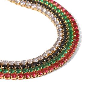 Trendy Au750 18K PVD Gold Plated Vintage <b>Bracelets</b> <b>Women</b> Custom Stainless Steel Zircon Ruby Tennis <b>Bracelets</b> for <b>Women</b> Girls - Product Image 2