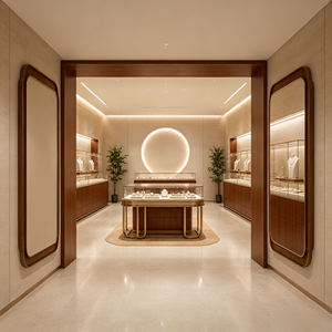 Luxury Jewelry Showroom Furniture Custom Display Cabinet Professional Design For Commercial Retail Jewelry Store - Product Image 4