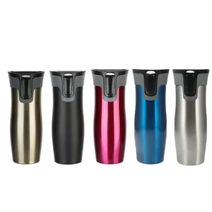 Klasik Unbreakable Non-Spill 420Ml 14Oz Termos Perjalanan Autoseal Mug Contigo Gaya Dinding Ganda Botol Air Vakum