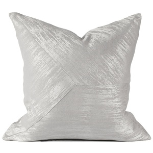 <strong>Cushion</strong> Covers Pillow Case <strong>Shell</strong> for Couch Sofa Home Decoration Modern Shining &amp; Dull Contrast Striped 18 X 18Inches Silver Gray - Product Image 5