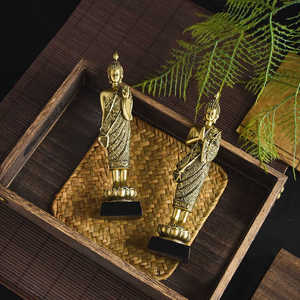 Cuivre <span class=keywords><strong>Bouddha</strong></span> Statue Résine Ornements Décoration de La Maison Debout <span class=keywords><strong>Bouddha</strong></span> Assis <span class=keywords><strong>Bouddha</strong></span> Entrée Zen Ornements Décoration - Product Image 2