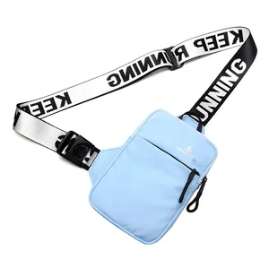 Outdoor Sport Fashion Mens Sling Chest Unisex Mini Cross Body Front Bag with Multiple Colors and Printed Logo Shoulder Strap