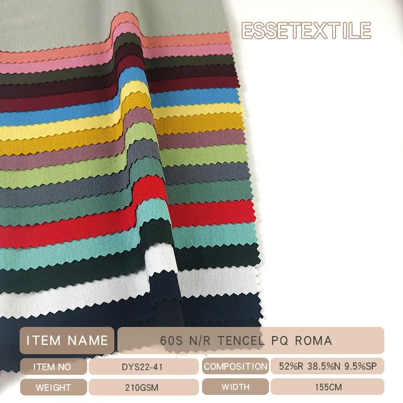Cara kain spandeks untuk kaus India Tencil DOBBY SLUB Tensil polos dicelup Solid obral panas NR Tencel 50S Roma Pq Siro 220gsm 4 kain