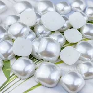 High Gloss Flat Square Imitation Pearl <b>Nail</b> Art <b>Stickers</b> 12mm 14mm 16mm DIY Jewelry Accessories Bling Decoration - Product Image 3