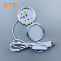 Lumière ronde USB 5V avec prise pour imprimante 3D, lumière de table 2/3/5W, lumière blanche chaude, lampe de nuit pour kit de lampe LED Bambu Lab 001