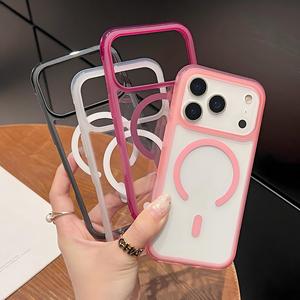 Funda Magnética Transparente Original y Colorida para iPhone 18, 17 Air, 16 Pro, 15, 14, 13, 12 Pro Max, Resistente a Impactos, Carcasa Trasera Rígida - Product Image 5