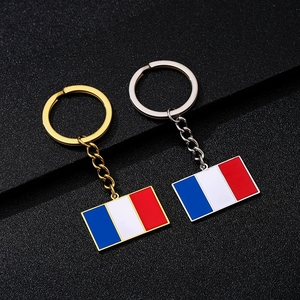 Fabricant de porte-clés en acier inoxydable émaillé avec drapeau de la République française porte-clés en plaqué or 18 carats avec breloque <span class=keywords><strong>carte</strong></span> de la <span class=keywords><strong>France</strong></span> porte-clés - Product Image 6