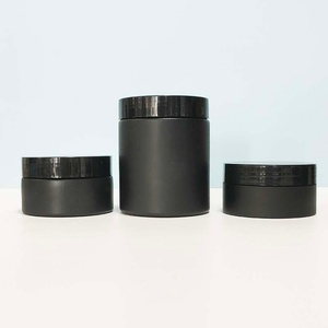 Frosted Jars with Lids Packaging Cream Jar Body Lotion Containers 50g 100G Matte Black Plastic Jar Cosmetic - Product Image 5