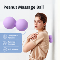 Ballon de massage en silicone en forme d'arachide 63x128mm, ballon de yoga connecté pour le massage santé et le remodelage corporel, 322g