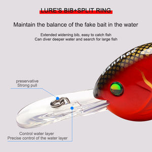 XinV Best Seller Crankbait VC02 <span class=keywords><strong>Golden</strong></span> Tiger Bluegill Long Casting Deep plongeurs 3D <span class=keywords><strong>Eyes</strong></span> Wobblers Factory vente en gros leurre de pêche - Product Image 4