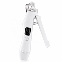 Coupe-ongles et ponceuse multifonction de luxe moderne pour chiens et chats, outil de toilettage et de soin des pattes avec lumière LED rechargeable en plastique
