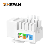 ZHEFAN Rj45 Cat6 poinçonner réseau Cat6 Keystone Jack 90 degrés Amp Utp prise modulaire non blindée Oem usine connecteur femelle