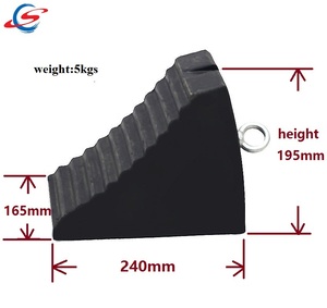 重量1.9kgの頑丈なゴム製タイヤストッパー、トペ・イランタ・ラバーホイールチョック/トラックストッパー - Product Image 6