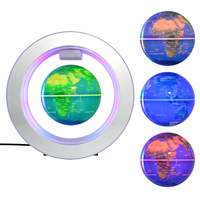 Monde en lévitation magnétique de forme ronde, flottant et rotatif continu, globe de 106mm avec LED de couleur rvb