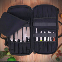 Étui de rangement portable de luxe en nylon Oxford de qualité supérieure pour couteaux de chef, sac de transport pour couverts de cuisine, pochette OEM