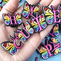 Breloques Papillon en PVC Populaires 2024 - Chiffres et Lettres pour Décoration de Sabots et Chaussures, Accessoires Clips et Boucles pour Chaussures