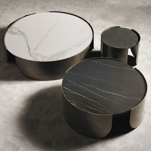<span class=keywords><strong>Table</strong></span> basse pliable en métal avec <span class=keywords><strong>plateau</strong></span> <span class=keywords><strong>noir</strong></span> pour balcon de maison au design minimaliste moderne - Product Image 2