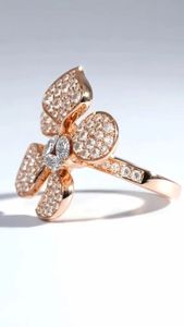 2CT Lab Grown Diamond Flower <b>Ring</b> 14K Rose <b>Gold</b> <b>Cocktail</b> Luxury Fine Jewelry Elegant Statement <b>Ring</b> for Women - Product Image 2
