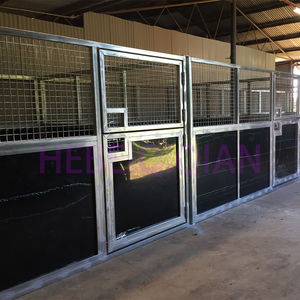 Equipamento para Fazenda de Cavalos, Estábulo para Cavalos com Porta de Placa Externa, Estábulo Portátil Galvanizado Estilo Europeu com Telhado - Product Image 3