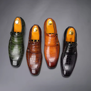 Chaussures habillées formelles pour hommes en cuir véritable de style britannique, à enfiler, avec soutien de la voûte plantaire, imperméables, augmentant la taille, pour mariages - Product Image 3